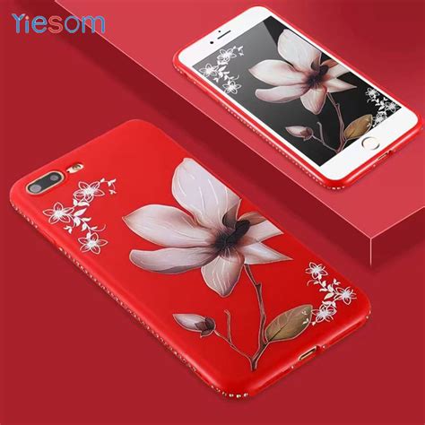 Soft Case For Iphone X 8 7 6s 6 Plus 5s Cover 3d Flower Rhinestone
