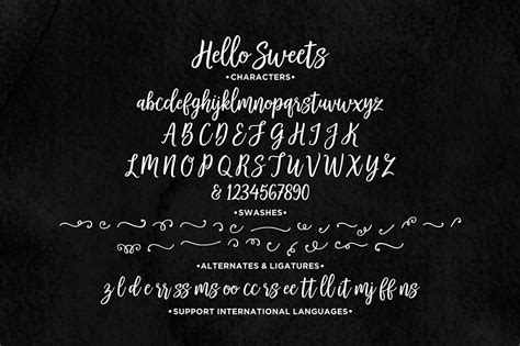 Hello Sweets Swashes By Seniors On Creativemarket Hand Fonts Hand