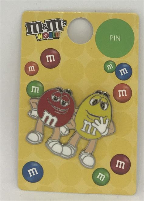 Mandms World Red And Yellow Character Pin New With Tag