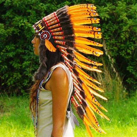 Orange Indian Headdress 90cm Indian Headdress Novum Crafts