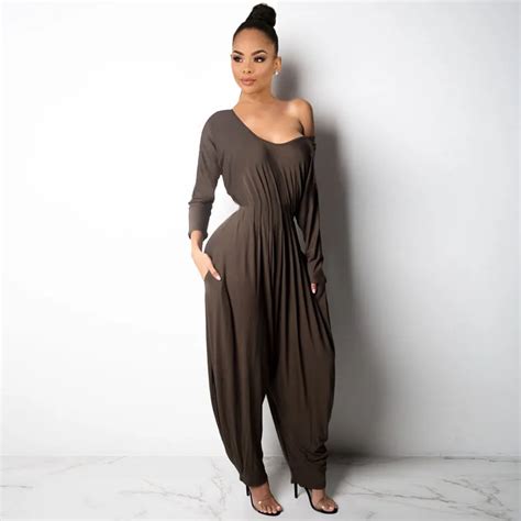 Autumn Bodycon Backless Jumpsuits Women Off Shoulder Party Clubwear Jumpsuits Casual Long