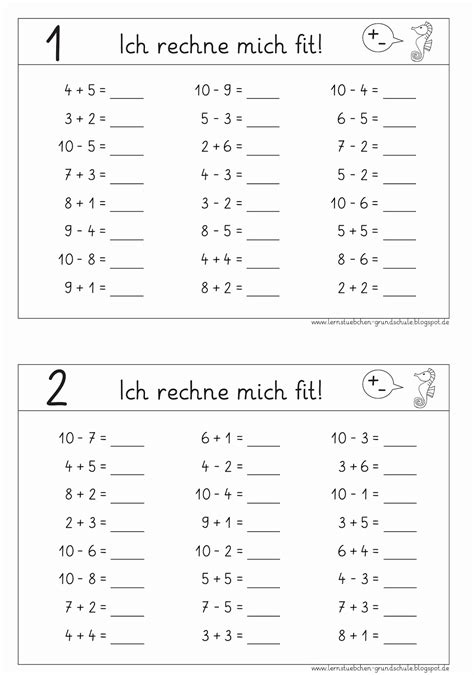 Damit werden wir nächste woche weitermachen. Rechenaufgaben Klasse 1 Zum Ausdrucken Neu Mathe ...
