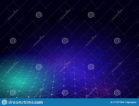 Techno Background With Connecting Grid Stock Vector Illustration Of