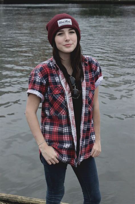 Red Flannel Lesbian Wear Tomboy Outfits Fashion Flannel Outfits