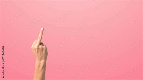 A Womans Hand Shows Her Middle Finger To The Camera Close Up Of A Female Hand Showing The