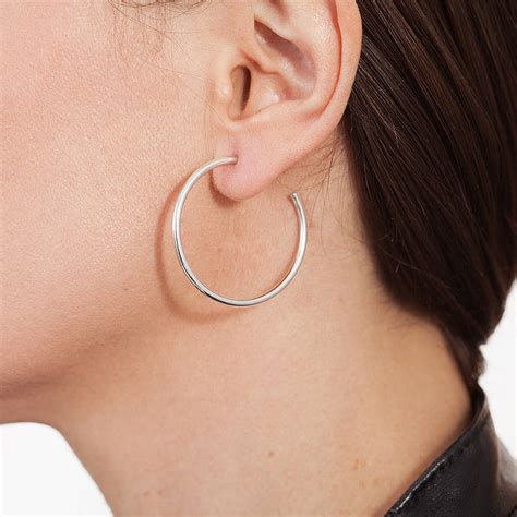 Solid Silver Hoop Earrings By Hersey Silversmiths