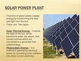 Types Of Solar Power Plant Pictures