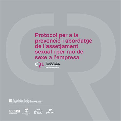 protocol per a la prevenció i abordatge de la prevenció de l assetjament sexual i per raó de