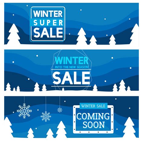 Set Of Winter Sale Banner Vectors Download Free Vectors Clipart