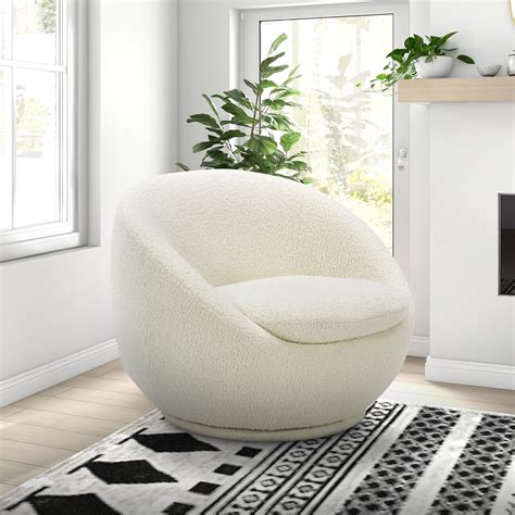 Better Homes And Gardens Cozy Upholstered Swivel Chair Cream