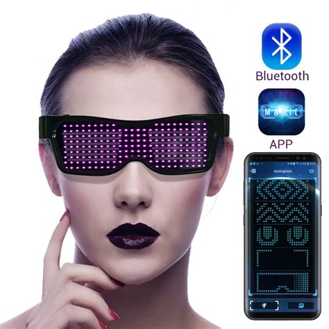 Magic Bluetooth Led Party Glasses App Control Luminous Glasses Emd Dj Electric Syllables Party