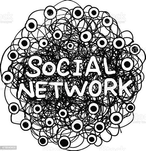Zeichnung Konzept Von Social Network Stock Vektor Art Und Mehr Bilder