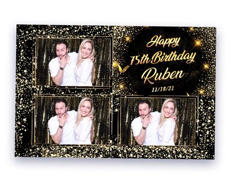 Photo Booth Template Birthday Party Gold Glitter Photobooth Etsy