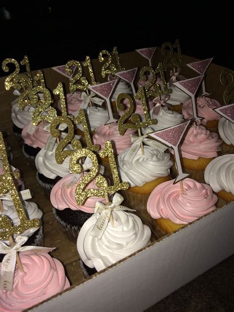 21st Cupcake Decorations 21st Birthday Diy 21st Birthday Cupcakes
