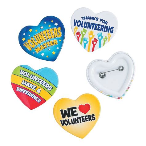 Volunteer Pins 12 Pc Volunteer Volunteer Recognition Colorful Heart
