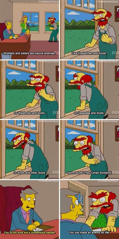 Filthy Scots Simpsons Funny Simpsons Meme Simpsons Quotes
