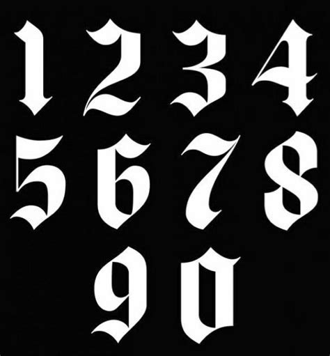 Number Tattoo Fonts Number Tattoos Tattoo Lettering Styles Chicano
