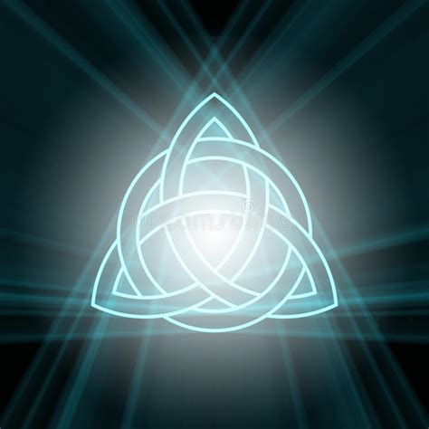 Triquetra Trinity Knot With Light Flare Stock Illustration