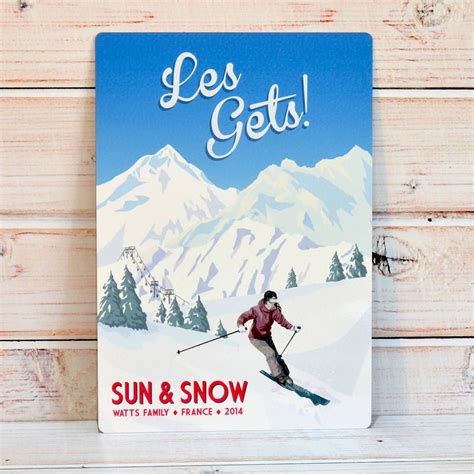 Personalised Retro Ski Sign Apres Ski Party Vintage Ski Posters Book