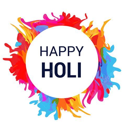 Holi Festival Clipart Transparent Background Colorful Flat Holi
