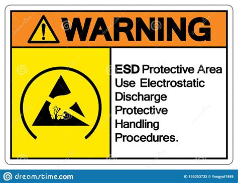 Warning Esd Protective Area Use Electrostatic Discharge Protective
