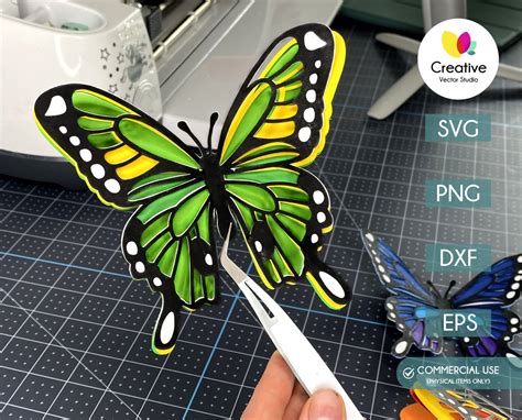 3d Butterfly Svg Png Dxf Eps Creative Vector Studio