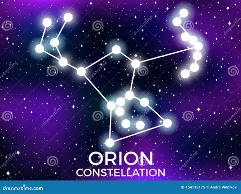 Orion Constellation In Golden Circle Vector Illustration