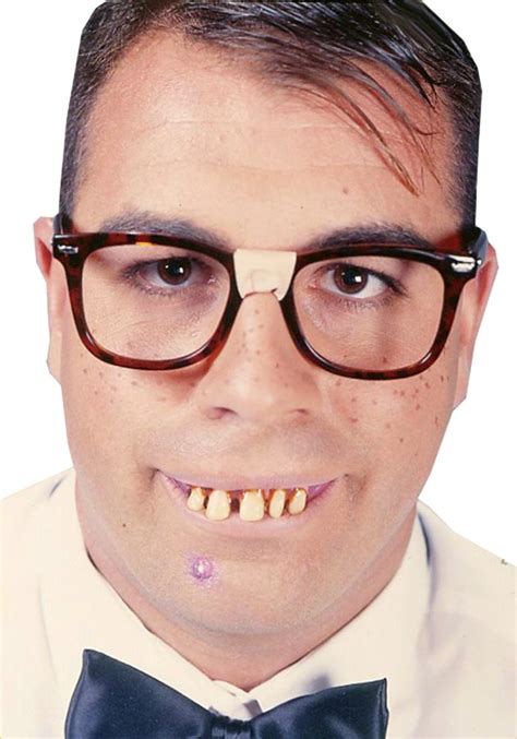 Geek Nerd Teeth Glasses Bow Tie Instant Costume Kit Adult Au