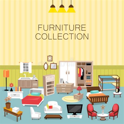 Projete A Coleção Do Elemento E Da Mobília Para O Interior Home