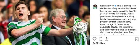 Kieran Tierney Releases Emotional Statement Thanking Celtic Fans