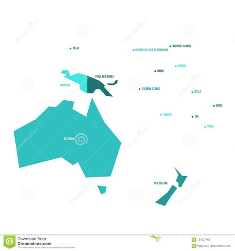 Mapa Político Infographical Muito Simplificado De Austrália E De
