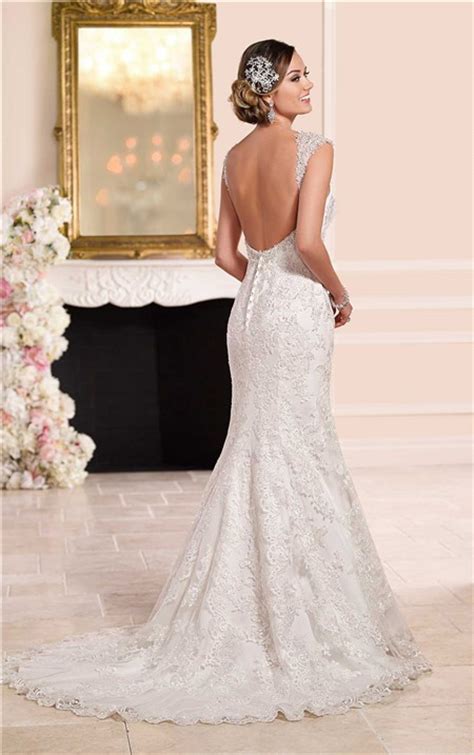 DiamantŽ beaded lace mermaid wedding dress with glamorous tulle skirt. Mermaid Sweetheart Cap Sleeves Backless Lace Beaded ...