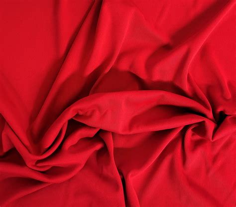 Deep Red Nylon Spandex 1x1 Rib Knit Fabric By The Yard Wholesale Los