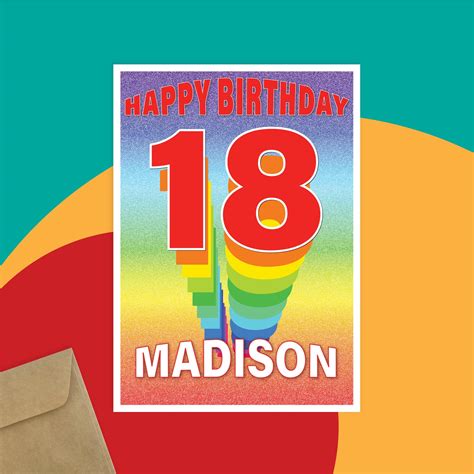 Personalised 18th Birthday Card For Boy For Girl 18 Birthday Etsy