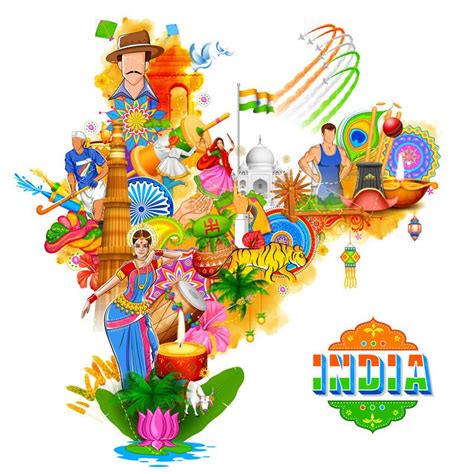Illustration About Illustration Of India Background Showing Its Incredible Culture And Diversi