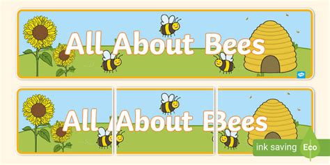 All About Bees Display Banner Teacher Made