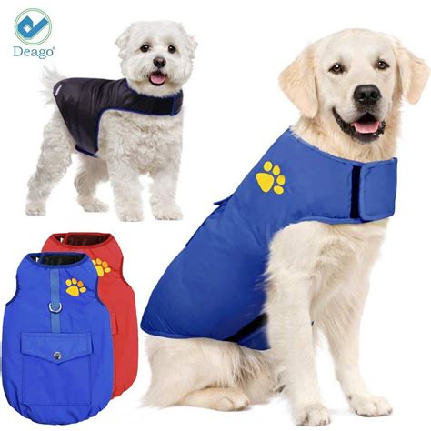 Deago Dog Jackets Winter Waterproof Reversible Doggie Coat With Pocket