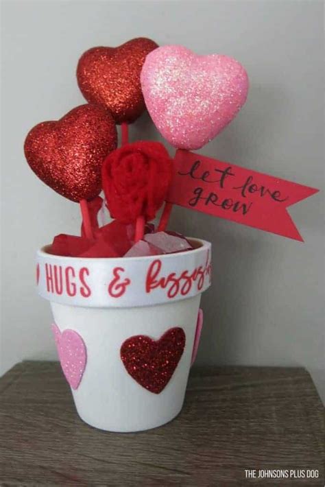 Diy Valentines Day Dollar Store Craft Pot Of Hearts Making Manzanita