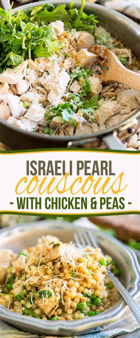 How many calories are there in couscous, cooked? Israeli Pearl Couscous with Chicken and Peas • The Healthy ...