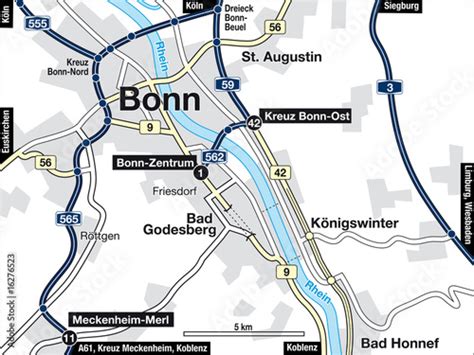 Stadtplan Bonn Deutschland Stock Illustration Adobe Stock