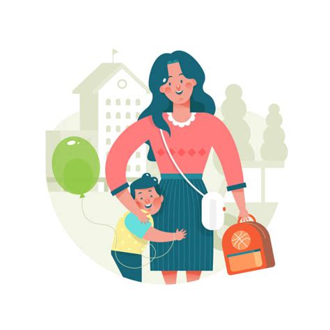 70 Mom Picking Up Kids From School Stock Illustrations Royalty Free
