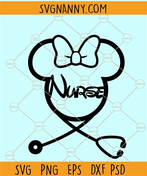 Rn Nurse Disney Svg Disney Nurse Svg Minnie Nurse Svg Svg Nanny