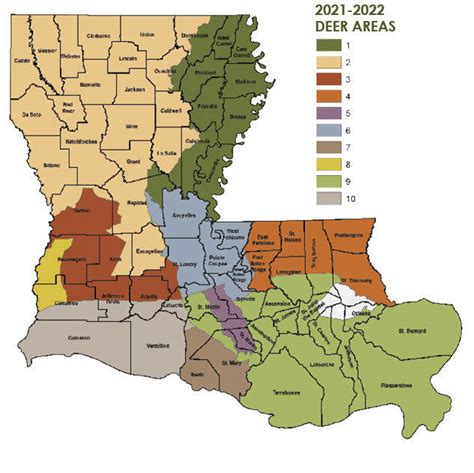 Deer Hunting Areas Map Louisiana Hunting Eregulations