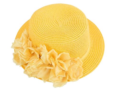 Straw Yellow Hat With Silk Flower Online In Australia Hats From Oz