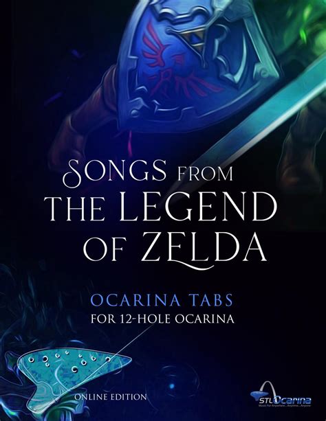 Sheet music and tablature for 12 hole ocarina with chord symbols and lyrics. 12 Hole Tenor Ocarina with Zelda Songbook - Eventeny
