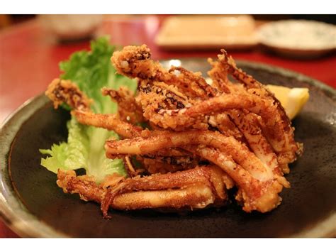 Ika Geso Deep Fried Squid Legs Food Beer Snacks Sushi Bar
