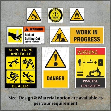 Yellow Vinyl Or Uv Print Warning Sign Board Rs 144 Piece Protector