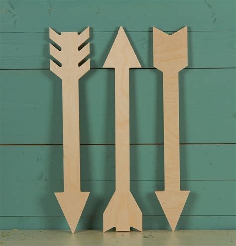 Diy Wooden Arrows Set Of 3 Wood Arrow Wooden Diy Wooden Arrows