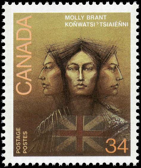 buy canada 1091 molly brant 1986 34¢ lf vista stamps