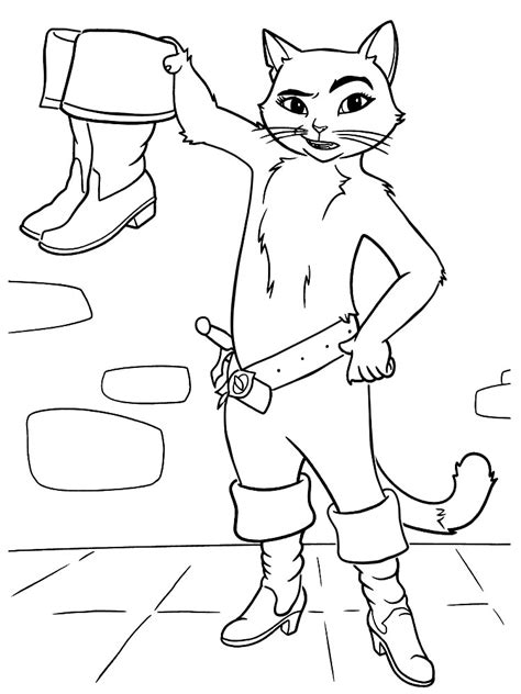 Dibujos para colorear - El gato con botas.